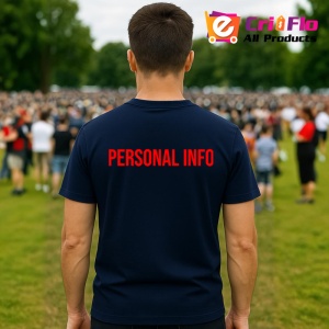 Tricou PERSONAL INFORMATII, Personalizat | Unisex Dama si Barbat, Albastru Inchis - Img 4
