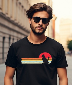 Tricou personalizat pentru barbati din bumbac 100% - Cat Retro