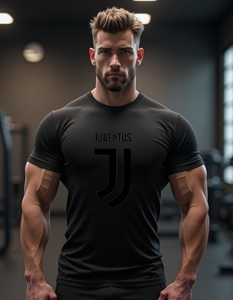 Tricou personalizat pentru barbati din bumbac 100% - Echipa De Fotbal - Juventus