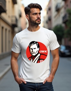 Tricou personalizat pentru bărbați din bumbac 100% - OWK KFC Parodie
