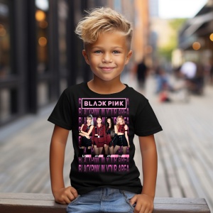Tricou personalizat pentru copii cu Formatia Kpop Black Pink Area - Img 2