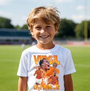 Tricou personalizat pentru copii cu fotbalistul Virgil van Dijk - Img 2