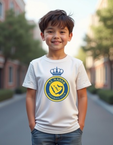 Tricou personalizat pentru copii din bumbac 100% - Echipa De Fotbal - Al Nassr - Img 2
