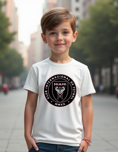 Tricou personalizat pentru copii din bumbac 100% - Echipa De Fotbal - Inter Miami