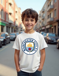 Tricou personalizat pentru copii din bumbac 100% - Echipa De Fotbal - Manchester City - Img 2