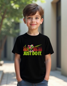 Tricou personalizat pentru copii din bumbac 100% - Funny Grinch - Just Do It