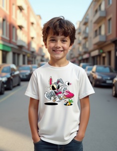 Tricou personalizat pentru copii din bumbac 100% - Scary Bugs, Looney Tunes, iepure, horror, amuzant