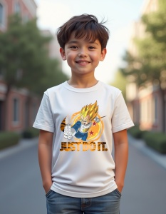 Tricou personalizat pentru copii din bumbac 100% - Super Saiyan Power, Vegeta, Dragon Ball Z, erou, anime, energie
