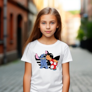 Tricou personalizat pentru copii Stich Kiss - Img 2