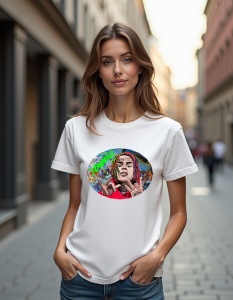 Tricou personalizat pentru dama din bumbac 100% - 6IX9INE