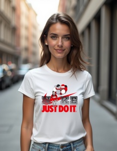 Tricou personalizat pentru dama din bumbac 100% - Anime Girl - Just Do It