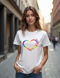 Tricou personalizat pentru dama din bumbac 100% - Cat Heart
