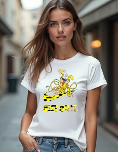Tricou personalizat pentru dama din bumbac 100% - Marsupilami Adventure, comic, junglă, amuzant