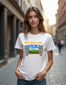 Tricou personalizat pentru dama din bumbac 100% - Once Upon A Time Nostalgia