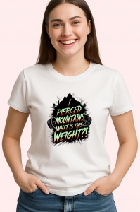 Tricou Pierced Mountains Weight Text Verde, Copii | Dama | Barbat - Img 4
