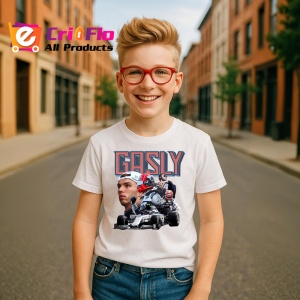 Tricou Pierre Gasly Masina Si Portret Costum Alfatouri Formula 1, Copii | Dama | Barbat