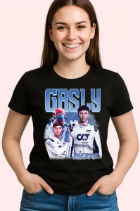 Tricou Pierre Gasly Portret Si Masina Costum Alb Formula 1, Copii | Dama | Barbat - Img 3