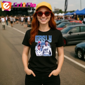 Tricou Pierre Gasly Portret Si Masina Costum Alb Formula 1, Copii | Dama | Barbat - Img 8