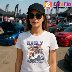 Tricou Pierre Gasly Postere Formula 1 Costum Alb Si Masina, Copii | Dama | Barbat - Img 9