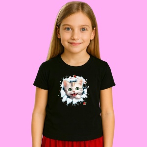Tricou Pisica Alba Cu Fular Rosu Craciun, din bumbac 100% Copii | Dama | Barbat