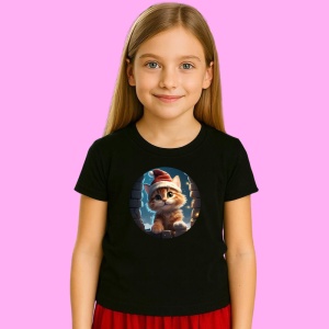 Tricou Pisicuta De Craciun, din bumbac 100% Copii | Dama | Barbat - Img 3