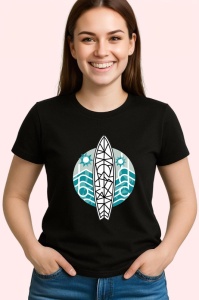 Tricou Placa Surf Valuri Geometrie, Copii | Dama | Barbat, culoare negru - Img 3