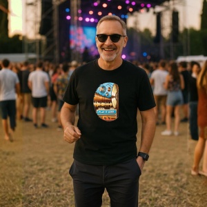 Tricou Play It Loud Caseta Retro Colorata, Copii | Dama | Barbat, culoare negru - Img 4