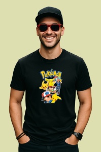 Tricou Pokemon antrenori si creaturi fantastice in batalie, Copii | Dama | Barbat , tricou negru - Img 4