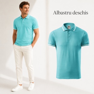 Tricou Polo Bărbați Malfini cu Dungi la Guler și Manșete, Tip Tommy, 65% Bumbac, 200 g/m², 19 Culori, Mărimi S–3XL - Img 13