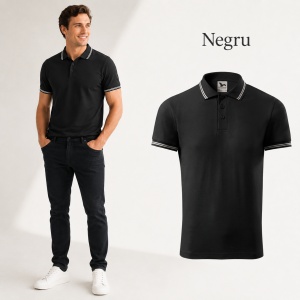 Tricou Polo Bărbați Malfini cu Dungi la Guler și Manșete, Tip Tommy, 65% Bumbac, 200 g/m², 19 Culori, Mărimi S–3XL - Img 23
