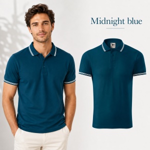 Tricou Polo Bărbați Malfini Urban 219, cu Dungi la Guler, Tip Tommy, 65% Bumbac, 200 g/m², 19 Culori, Mărimi S–3XL - Img 24
