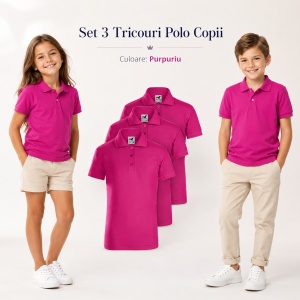 Tricou Polo Copii - Set de 3 Bucăți tricouri polo copii fete si baieti - Img 13