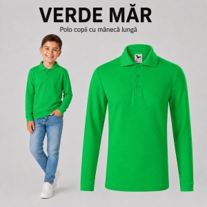 Tricou Polo cu Mâneci Lungi pentru Băieți Bluza Polo Copii - Img 16