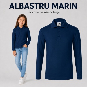 Tricou Polo cu Mâneci Lungi pentru Fete Bluza Polo Copii - Img 12