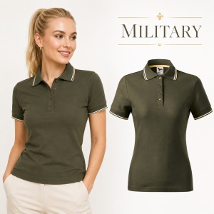 Tricou Polo Damă cu dungi la guler tip Tommy - Img 12
