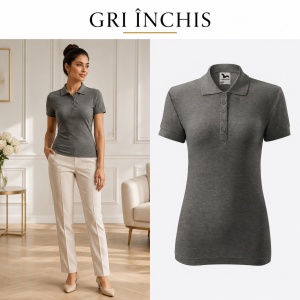 Tricou Polo Damă Malfini Cotton, 100% Bumbac, Croială Cambrată, Guler Polo Raiat, 5 Nasturi, 17 Culori, Mărimi XS–2XL - Img 18