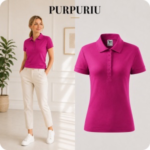 Tricou Polo Damă Malfini Cotton, 100% Bumbac, Croială Cambrată, Guler Polo Raiat, 5 Nasturi, 17 Culori, Mărimi XS–2XL - Img 20