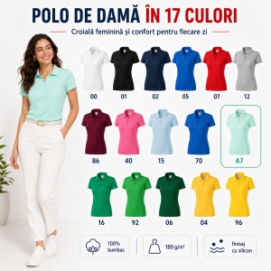 Tricou Polo Damă model simplu tip Tommy - Img 9