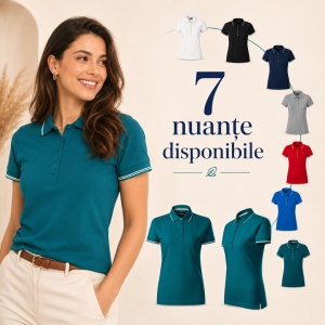 Tricou Polo Damă Premium Malfini 253 Perfection Plain, 95% Bumbac 5% Elastan, Croială Slim Fit, 200 g/m², S 2XL, 7 Culori - Img 9