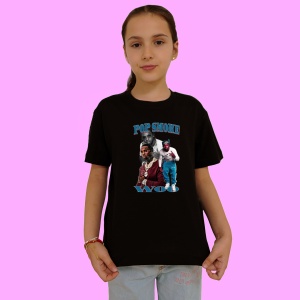 Tricou Pop Smoke - WOO Collage, muzica POP, Dama | Barbat | Copii, Culoare Negru - Img 2