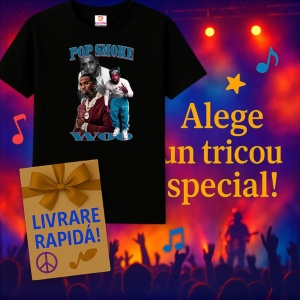 Tricou Pop Smoke - WOO Collage, muzica POP, Dama | Barbat | Copii, Culoare Negru - Img 15