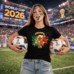 Tricou Portugal World Cup 2026 Fifa V2, din bumbac 100%, tricou negru, Copii | Dama | Barbat - Img 9