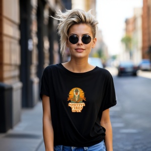 Tricou Positive vibes only Negru, Copii | Dama | Barbat - Img 11