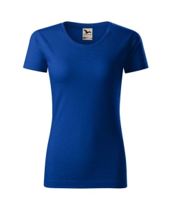 Tricou premium dama din bumbac organic de culoare albastru regal