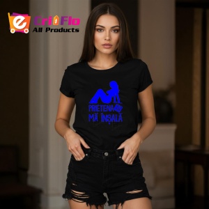Tricou prietena ta ma insala mesaj ironic, Copii | Dama | Barbat , tricou negru - Img 3