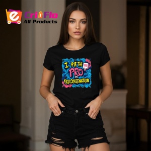 Tricou Pro In Procrastination Text Colorat, Copii | Dama | Barbat, culoare negru - Img 10