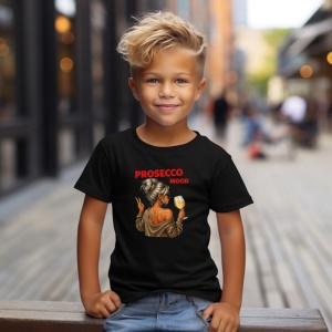 Tricou Prosecco mood Negru, Copii | Dama | Barbat - Img 6