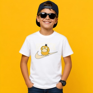 Tricou Psyduck Pokemon Bej Logo Minimalist Urban Street Design, din bumbac 100% Copii | Dama | Barbat - Img 2