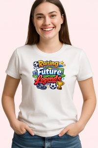 Tricou Raising Future Legends Copii Fotbal Minge V1, din bumbac 100% , tricou alb pentru Copii | Dama | Barbat - Img 3