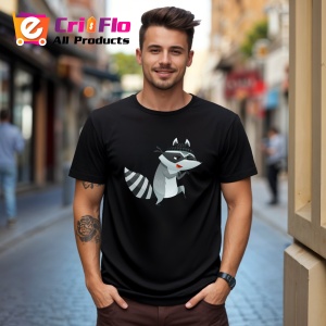 Tricou Raton Hot Furat Bani, din bumbac 100%, tricou negru, Dama | Barbat - Img 3